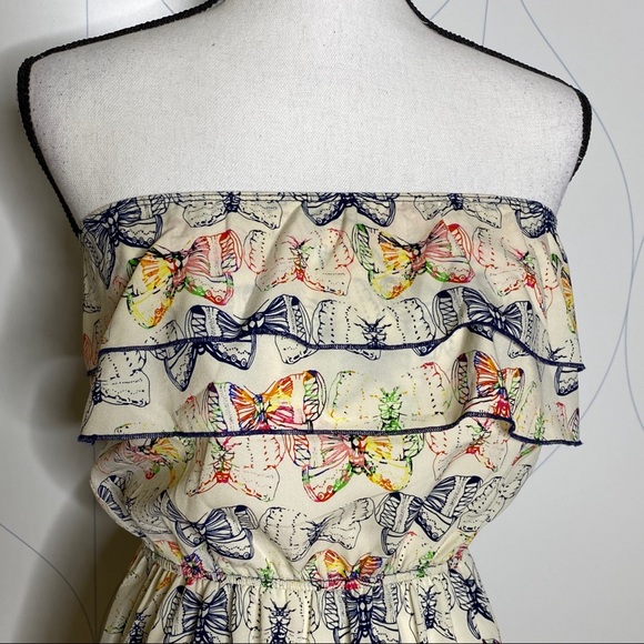 Ocean Drive strapless ruffle butterfly dress Small - Picture 3 of 7